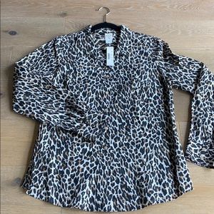 NWT J Crew Button Down Leopard print shirt